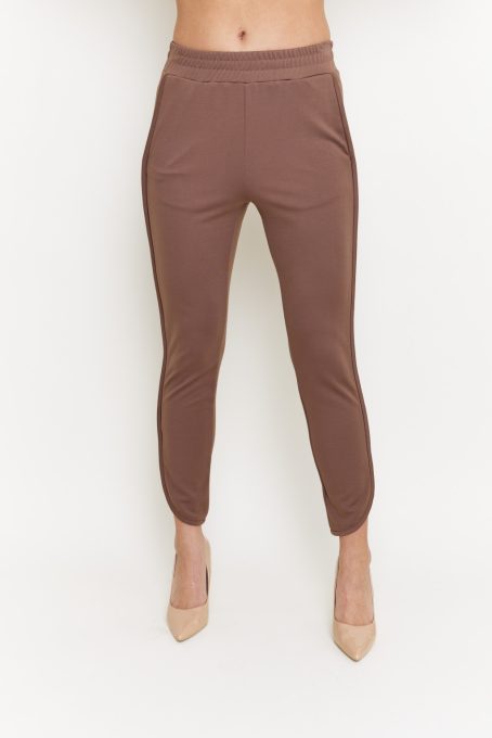 PANDORA gathered-waist detailed trousers (dark brown)