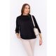 DIO High-necked batwing sleeve side-slit pullover 