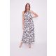 Miami women's dress, gathered-neck tie-waist long dress, Tara x Viktori, Young & Free Collection