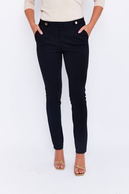 Romina women's trousers with buttons and pleated details, Tara x Viktori, Young & Free Collection