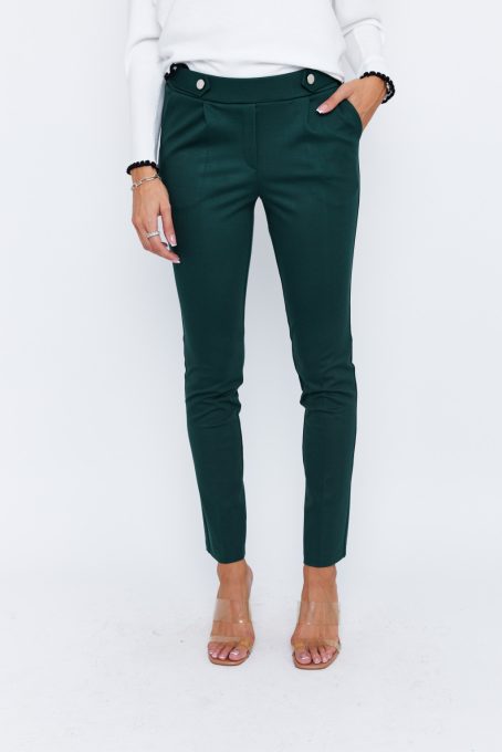 Romina women's trousers with buttons and pleated details, Tara x Viktori, Young & Free Collection