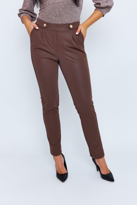 Romina women's trousers with buttons and pleated details, Tara x Viktori, Young & Free Collection