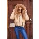 Polly women's quilted winter coat with faux fur hood, with zipper, Tara x Viktori, Young & Free Collection