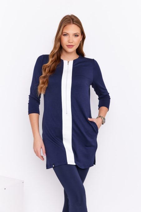 Aviva High-neck oversized tunic with zipper, Tara x Viktori