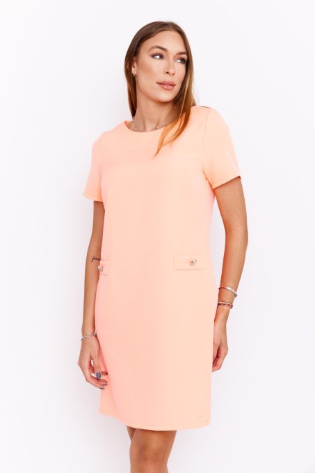 Sylvie women's dress A-line round-neck with buttons, Tara x Viktori