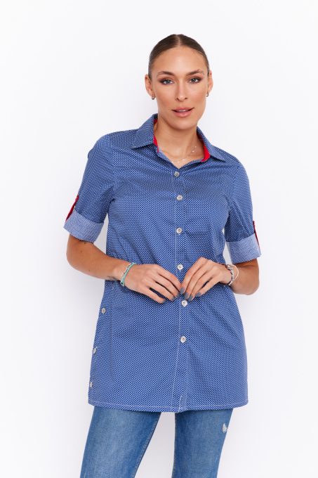 Boglarka women's shirt, tunic-shirt, oversized, collared, Tara x Viktori