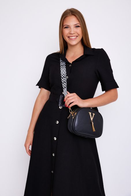 Harlowe women's dress, collared midi dress with belt and buttons, Tara x Viktori