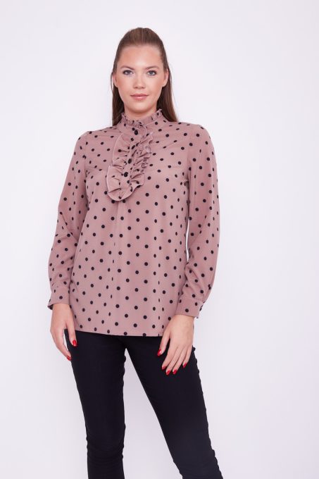 Sherry women's blouse, collared blouse with buttons and with cuffs, Tara x Viktori