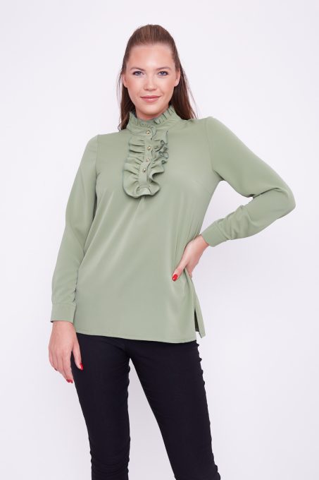 Sherry women's blouse, collared blouse with buttons and with cuffs, Tara x Viktori