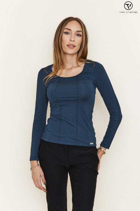 LINDA Round neck top with  details