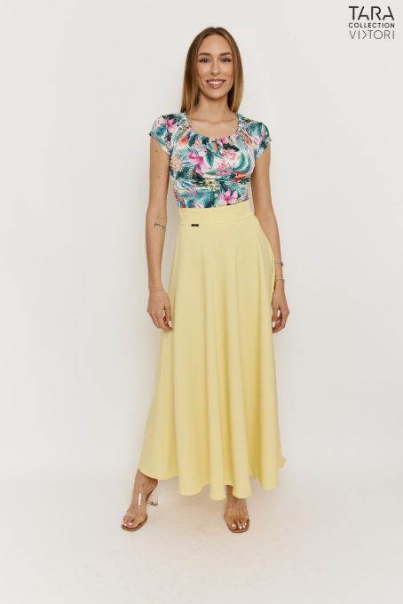 FEMME A-line long skirt yellow